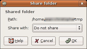 Initial Share Folder Window