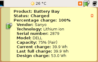 GPM - Information status about the battery