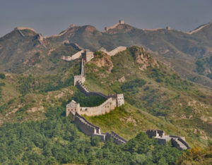 Great Wall winding over the mountains